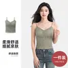 Top Camisola de Renda para Mulheres com Bojos Embutidos, Não Precisa de Sutiã, Bojos Fixos, Pode Ser Usado como Roupa Íntima ou Roupa Externa, Costas Sexy Bonitas, Top Fino