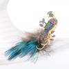 Broche de penas de pavão, corpete feminino de alta qualidade, elegante, antirreflexo, leve, design luxuoso, alfinete de sentimento, acessórios elegantes para terno