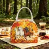 Impresión Digital+Proceso de Acolchado Bolso de Mano Aislado Bolso de Mano Tela de Cuadros Bolsa Refrigeradora Portátil Picnic Térmico