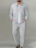 Traje de Chaqueta Cardigan Holgado de Punto Waffle con Bolsillo con Cremallera y Solapa para Hombre Primavera y Otoño 2026