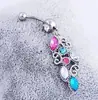SHBY036Ebay color cristal flor anillo para ombligo clavo de ombligo anillo de ombligo joyería para perforación