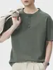Ropa para Hombre Fengshe / Marca de moda retro americana, camiseta de algodón puro, lavado pesado, manga corta para hombre, ajuste holgado de verano, cuello redondo, manga corta