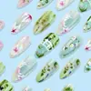 Venda Quente Transfronteiriça Unhas Vestíveis Manicure de Flores Pastorais Frescas Unhas de Dedo do Pé Azuis Borradas Pontiagudas Longas Unhas Postiças Atacado