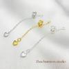 Cadena de extensión colgante ajustable retráctil de oro de 18k que preserva el color, porta perlas, cadena de cola con colgante de corazón de durazno, joyería DIY más cadena larga