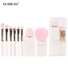 Estuche de Almacenamiento para Set de Brochas de Maquillaje Retráctiles Portátil de Viaje Brocha para Sombras de Ojos Brocha para Polvo Suelto Brocha para Rubor Herramientas de Belleza para Principiantes