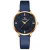 Procesamiento de Relojes Personalizados, Relojes de Cuarzo para Mujer, Correas de Cuero Genuino, Fábricas de Relojes Realizan Diseño OEM de Varios Relojes