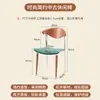 Silla Individual Estilo Retro Mesa y Silla de Comedor de Madera Maciza Silla de Hogar de Lujo Ligero de Diseñador Silla de Respaldo Simple Medieval Nórdica