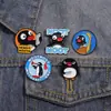 Insignias Metálicas Creativas Nuevas con Forma de Pingüino Europeas y Americanas, Lindos Accesorios de Dibujos Animados Transfronterizos, Broches de Animales Lindos