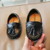 Mocasines casuales estilo coreano para niños, nuevo modelo otoño 2026, zapatos sin cordones para niñas, zapatos de bebé, elegantes zapatos de cuero para niños