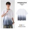 Camiseta Casual de Manga Corta con Cuello Redondo para Hombre 2024 Estilo Hong Kong Suelta de Algodón Camiseta Tie-Dye para Hombre Estilo Hong Kong Talla Grande Camiseta con Cuello Redondo