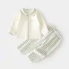 Conjunto de Ropa Interior para Bebés Niños Otoño Invierno Capa Base Broches Abatibles Ropa de Otoño y Pantalones para Niños y Niñas Algodón Puro Entrepierna Abierta Pantalones de Otoño