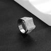 Anel de hip-hop europeu e americano com diamante anel de hiphop da moda anel tridimensional fechado masculino anel atacado