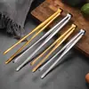 Pinzas para Palillos de Acero Inoxidable 304 Pinzas para Barbacoa Estilo Japonés Pinzas para Barbacoa Extra Largas Pinzas para Buffet Pinzas para Bistec Pinzas para Alimentos Dentadas