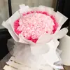 Buquê de Dia dos Namorados para Namorada, Buquê de Flores Artificiais com 99 Rosas, Presente de Aniversário, Buquê de Flores de Sabão para Dia das Mães Produto Acabado