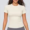 Camiseta de Manga Corta para Mujer, Adelgazante, Amigable con la Piel, Sensación de Segunda Piel, para Deporte, Fitness, Yoga, Pilates, Entrenamiento