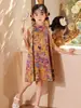 Vestido para Niñas 2026 Verano Nuevo Estilo Sin Mangas Hombros Descubiertos Qipao Cuello Halter Nuevo Estilo Chino Vestido de Verano Ropa Infantil