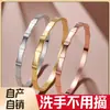 Pulsera de Acero de Titanio de Alta Calidad para Niña Joyería de Nicho Lujo Ligero Todo Fósforo Resistente al Color Acero Inoxidable para Baño Bambú