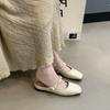 Pantuflas de Madera sin Tacón Estilo Francés para Mujer 2025 Primavera/Verano Ins Tejido de Punto para Exteriores Medias Pantuflas Modernas