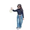 [En Stock] Suéter Infantil 2025 Invierno Nuevo Estilo Todo en Uno Terciopelo Cuello Alto Camiseta Base para Niños y Niñas Heattech