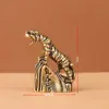 Tigre de montanhismo em latão puro, inspirador, decoração de casa estilo vintage, animal de estimação de chá para mesa, ornamento artesanal