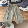Ropa para niños pantalones de niño primavera y otoño 2024 nuevos overoles para niños pantalones de pierna ancha pantalones versión gorda coreana pantalones para niños