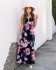 Vestido de tirantes floral nuevo de verano 2022 Vestido hawaiano de vacaciones de longitud media sexy sin espalda vestido con abertura