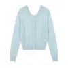 Cárdigan de punto Nind Tencel sin espalda con protección solar para mujer Diseño de primavera 2026 Delgado de manga larga Top T6261