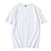 Playera pesada de algodón de 220 g con cuello pequeño, logotipo personalizado, ropa de trabajo en equipo, manga corta, cuello redondo, media manga, camisa publicitaria