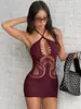 Body de tule sexy feminino, transparente e sedutor, com saia ajustada ao corpo e design vazado, um novo estilo de lingerie para e-commerce transfronteiriço