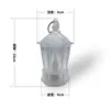 Lámpara LED Transparente Mini Cuadrada Lámpara de Velas Digitales Adornos de Decoración de Escritorio Lámpara de Viento Vela Transparente Navideña