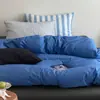 Juego de cuatro piezas de algodón puro a rayas de colores dopamina, estilo vintage y combinado, para dormitorios estudiantiles y apartamentos, juego de funda de edredón de tres piezas 1.8