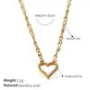 Colar Coração Vazado Francês Mais Vendido Aço Inoxidável Banhado a Ouro Real 18K Pulseira Simples Elegante Estilo Ins Transfronteiriço