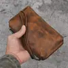 Bolsa de Mão Masculina em Couro Genuíno Bolsa Clutch de Couro Macio Carteira Longa Retrô de Couro de Vaca Bolsa Casual para Celular Bolsa Clutch Simples e Moderna