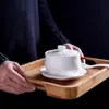 Panela de cerâmica para ensopado branco puro banho-maria conjunto de panelas para ninho de pássaro panela de sopa banho-maria panela de ginseng panela de asa panela de ninho de pássaro impressão