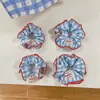 Estrela com o mesmo estilo cocar flor feminina anel de cabelo de intestino grosso branco cocar de princesa anel de cabelo de bola na parte de trás da cabeça corda de cabelo de rabo de cavalo