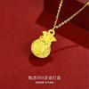 Pingente de Bolsa de Dinheiro de Bênção em Filigrana de Ouro Puro 999 Pingente 3D Ouro Maciço Recortado Palavra de Bênção Colar para Clavícula Feminina Ouro Atacado