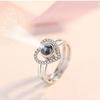 Anillo de proyección de amor de nueva moda 100 idiomas Te amo anillo dos en uno en forma de corazón tiembla explosiones