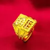 Anillo de la Fortuna Dorado Arena al por Mayor de Fábrica Anillo Dorado para Hombre Tendencia Anillo Dorado Clásico Anillo Abierto Dominante
