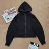 Série Scub Hoodie Feminino de Waffle de Modal com Zíper Curto para Esportes ao Ar Livre Casual Solto Jaqueta de Yoga