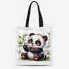 Amazon Transfronterizo Bolsa de Lona de Panda de Dibujos Animados Nueva y Linda Bolso de Mano para Estudiante y Trabajador de Oficina Bolsa de Viaje al Trabajo Al por Mayor