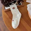 Nuevos calcetines de tubo medio para niñas de estilo japonés de moda para otoño, calcetines de algodón sin costuras resistentes al olor para todas las estaciones, dulce y lindo diseño nuevo