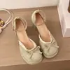 Zapatos Mary Jane de Tacón Grueso con Lazo para Mujer 2026 Estilo Nuevo de Primavera Sandalias de Punta Cerrada con Ribete de Encaje Tacones Altos para Mujer