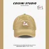 Gorra de Béisbol Bordada de Cachorro Lindo Estilo Coreano Parte Superior Suave para Mujer Primavera y Verano Vintage Versátil Cara Grande Cabeza Pequeña Gorra Moderna