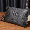 Nova Bolsa de Mão Masculina Grande em Couro de Silicone com Padrão de Crocodilo Casual Business Porta-documentos Corpo Fino Envelope Carteira Moderna Atacado