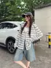 Cárdigan con capucha a rayas estilo coreano para mujer, primavera y otoño, ligero y transpirable, chaqueta de manga larga holgada, camisa protectora solar