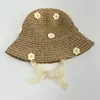 Sombrero de Paja Azul con Flores Dulces y Lindas para Niños y Mujeres, Sombrilla para la Playa de Verano, Protector Solar para la Playa, Sombrero de Pescador Fresco y Moderno
