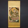 Bodhisattva Manjushri Antiguo Lienzo Tangka de Xizang Estilo Vajrayana Buda Feliz Bordado Pintura Central Mahavairocana Vajra