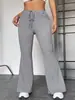 Estação Independente Europeia e Americana Transfronteiriça Wish Exportação Nova Roupa Feminina Costura Calça Esportiva de Yoga Calças Flare Casuais para Exterior