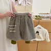 ¡Pato SieteLindo Limón Salado! Suéter de Punto para Niña Otoño/Invierno Cuello Redondo Bordado de Dibujos Animados Tejido Pantalones Falsos de Dos Piezas