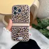 Estampa de Leopardo Coreana Adequada para Capa de Celular Apple 17Promax Iphone16 Celebridade da Internet Feminina 15Pro Anti-Queda Macia 13/14